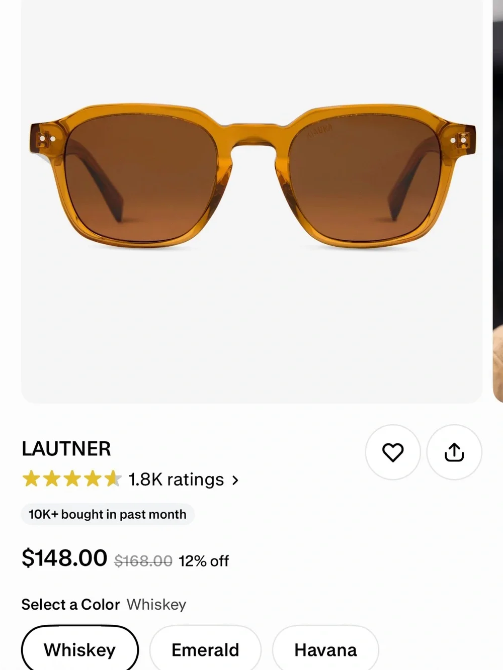 Kiara Black and whiskey sunglasses